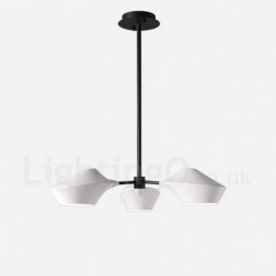 Linear Retro Chandelier 3 Light with Acrylic Shades