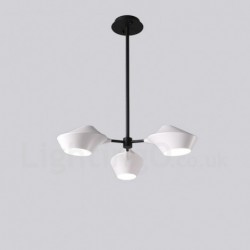 Linear Retro Chandelier 3 Light with Acrylic Shades