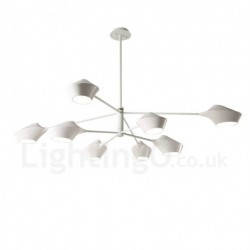 Two Tiers Multi Colours Linear Retro Chandelier 8 Light with Acrylic Shades