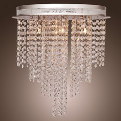 Max 10W Modern/Contemporary Crystal / Mini Style Electroplated Metal Flush Mount Living Room / Bedroom