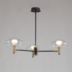 3 Light Mini Style Uplight Electroplated Painted Finish Chandelier with Glass Shades