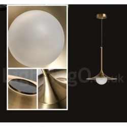 1 Light Industrial Style Gold Mini Style Electroplated Painted Finish Pendant Light with Glass Shade