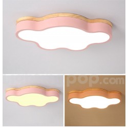 Cloud Macaron Multicolor Kids Modern Contemporary Flush Wood Light for Children Ceiling Light