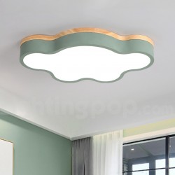 Cloud Macaron Multicolor Kids Modern Contemporary Flush Wood Light for Children Ceiling Light