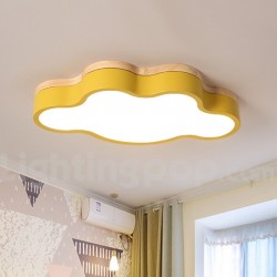 Cloud Macaron Multicolor Kids Modern Contemporary Flush Wood Light for Children Ceiling Light