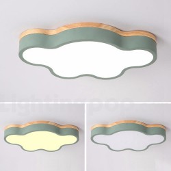 Cloud Macaron Multicolor Kids Modern Contemporary Flush Wood Light for Children Ceiling Light