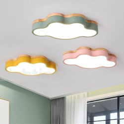 Cloud Macaron Multicolor Kids Modern Contemporary Flush Wood Light for Children Ceiling Light