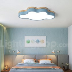 Cloud Macaron Multicolor Kids Modern Contemporary Flush Wood Light for Children Ceiling Light