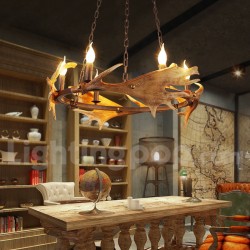 6 Light Rustic Ring Antler Chandelier