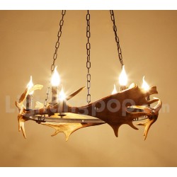 6 Light Rustic Ring Antler Chandelier