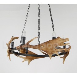 6 Light Rustic Ring Antler Chandelier