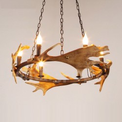 6 Light Rustic Ring Antler Chandelier