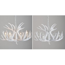 4 Light Rustic Artistic Retro Antler White Chandelier