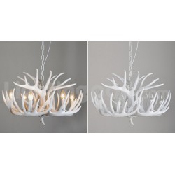 6 Light Rustic Artistic Retro Antler White Chandelier