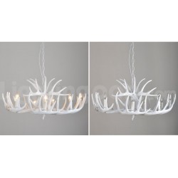 9 Light Rustic Artistic Retro Antler White Chandelier