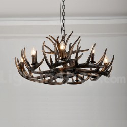 9 Light Rustic Artistic Retro Antler Black Chandelier