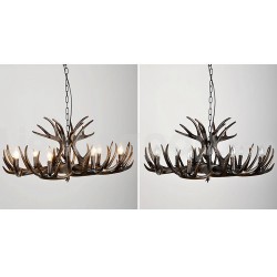 9 Light Rustic Artistic Retro Antler Black Chandelier