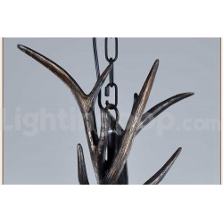 6 Light Rustic Artistic Retro Antler Black Vintage Chandelier