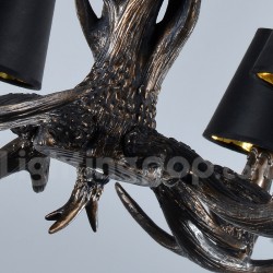 6 Light Rustic Artistic Retro Antler Black Vintage Chandelier