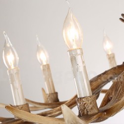 6 Light Rustic Artistic Retro Antler Vintage Candle Chandelier