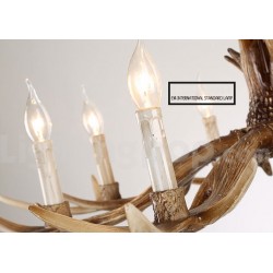 8 Light Rustic Artistic Retro Antler Vintage Candle Chandelier