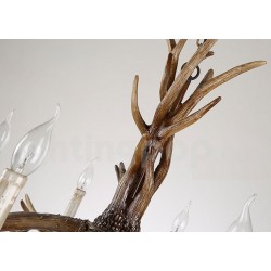 8 Light Rustic Artistic Retro Antler Vintage Candle Chandelier