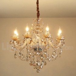 8 Light Cognac Colour Elegant Crystal Candle Chandelier