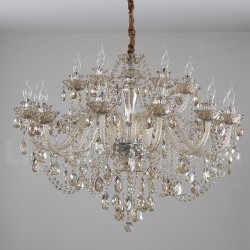 18 (12+6) Light Cognac Colour Elegant Crystal Candle Chandelier