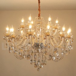 18 (12+6) Light Cognac Colour Elegant Crystal Candle Chandelier