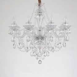 8 Light Clear Crystal Candle Chandelier