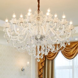 18 (12+6) Light Clear Crystal Candle Chandelier