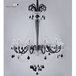 Black Crystal Candle Chandelier