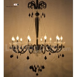 Black Crystal Candle Chandelier