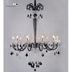 Black Crystal Candle Chandelier