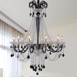 Black Crystal Candle Chandelier