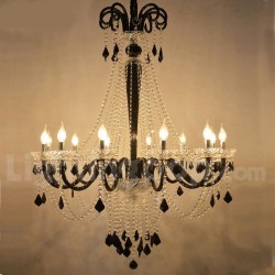 Black Crystal Candle Chandelier