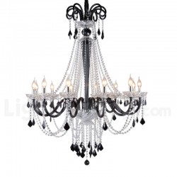 Black Crystal Candle Chandelier