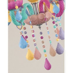 Macaron 6 Light Chandelier with Multi Colours Crystal Candle Mini Style for Kid's Room, Children