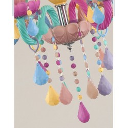 Macaron 18 (12+6) Light Chandelier with Multi Colours Crystal Candle Mini Style for Kid's Room, Children