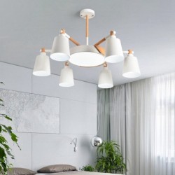 Nordic Modern Contemporary Macaron Wood Chandelier