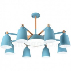 Nordic Modern Contemporary Macaron Wood Chandelier