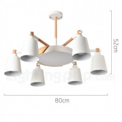 Nordic Modern Contemporary Macaron Wood Chandelier