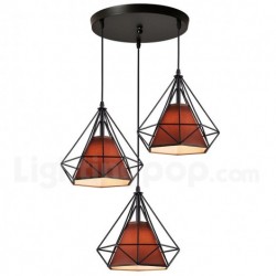 Nordic Retro Modern Contemporary Chandelier with Fabric Shade