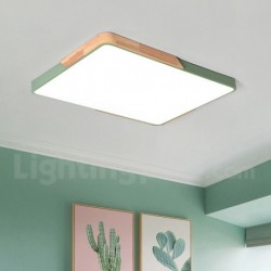 Nordic Wood Ultra-thin Square Macaron Ceiling Light