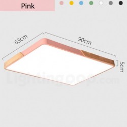 Nordic Wood Ultra-thin Square Macaron Ceiling Light