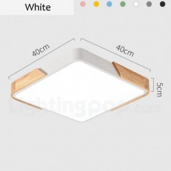 Nordic Wood Ultra-thin Square Macaron Ceiling Light