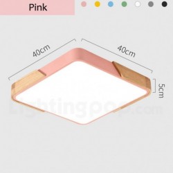 Nordic Wood Ultra-thin Square Macaron Ceiling Light