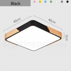 Nordic Wood Ultra-thin Square Macaron Ceiling Light