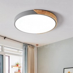 Nordic Macaron Modern Contemporary Round Wood Ceiling Light