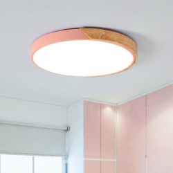 Nordic Macaron Modern Contemporary Round Wood Ceiling Light